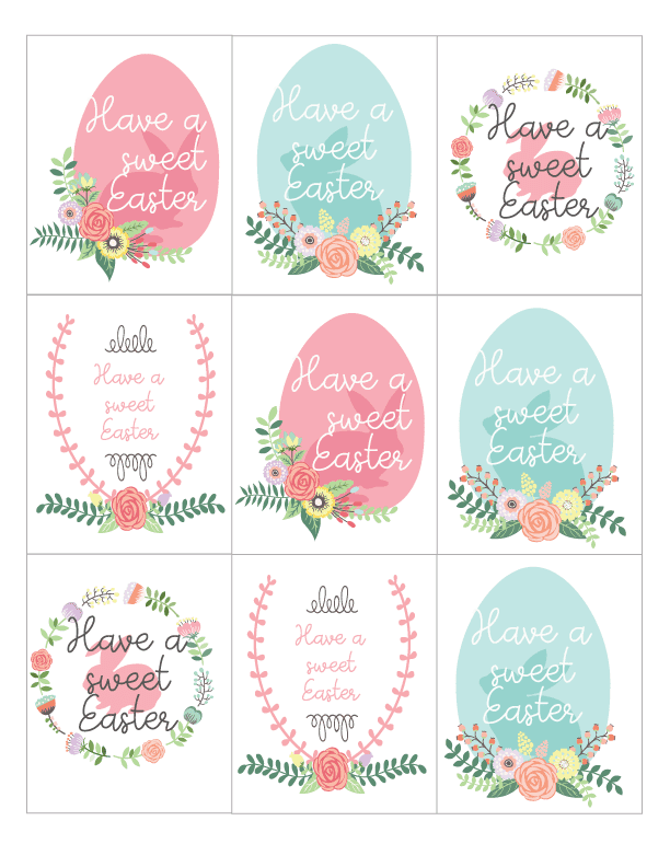 free printable Easter gift tags