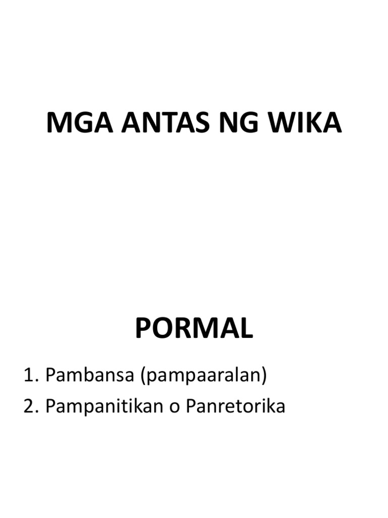 mga antas ng wika - philippin news collections