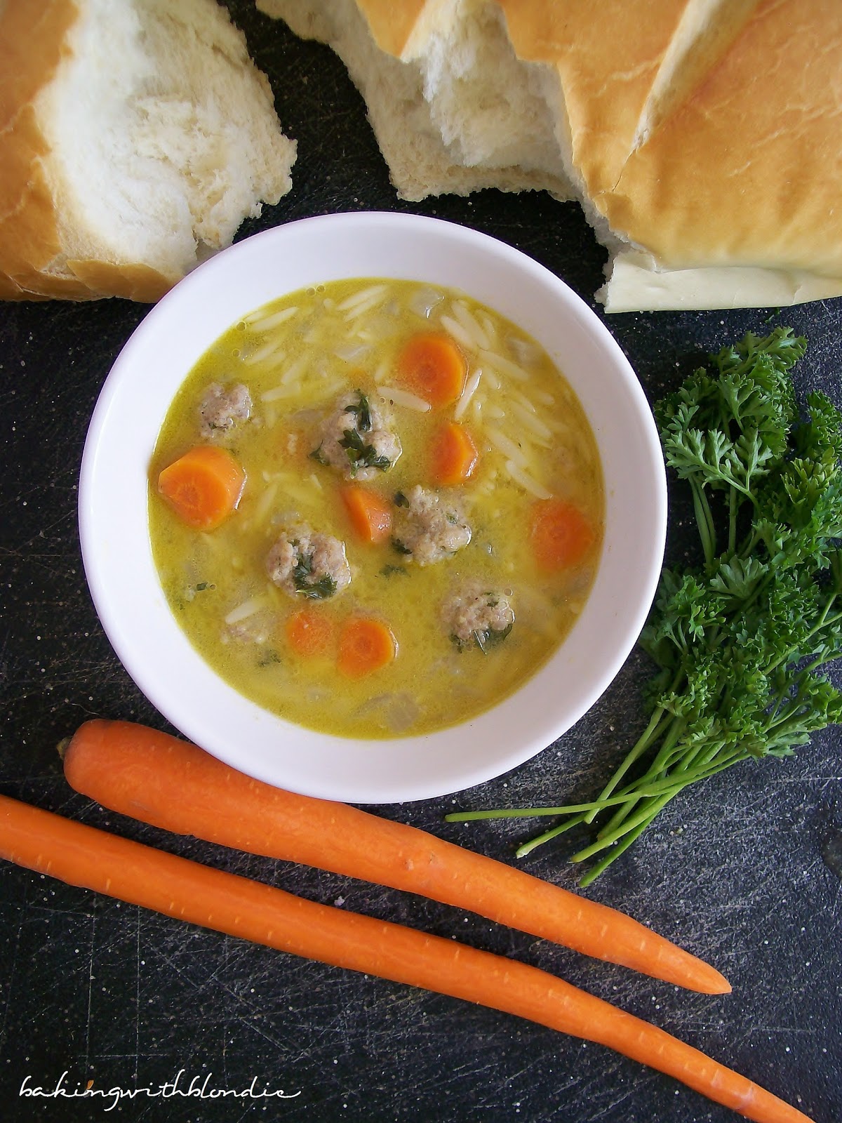 Turkey Meatball and Orzo Soup