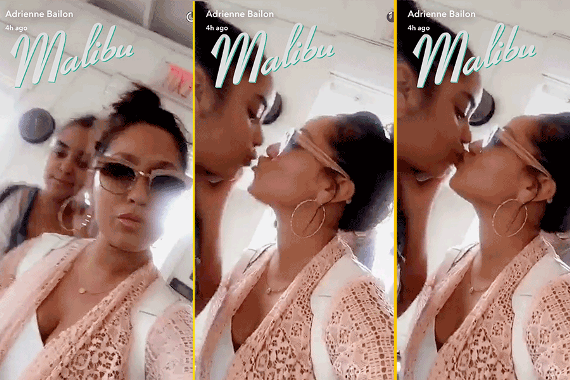 Adrienne Baillon Kisslips1 TV host Adrienne Baillon under fire for kissing her step daughter on the lips (photos)