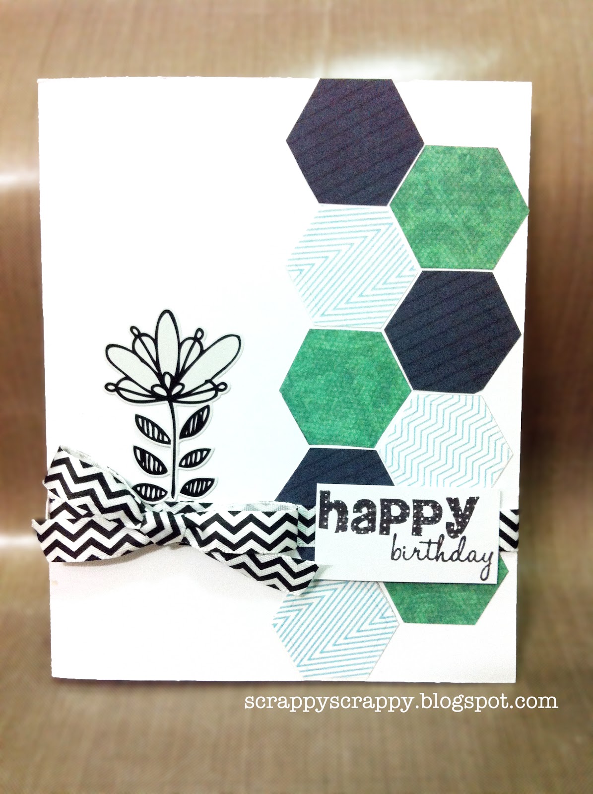 Hexagon Birthday Card - Scrappy Scrappy