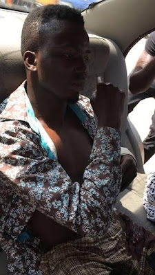 2 Photos/Videos: Alleged Nigerian thief stripped naked and beaten in Ghana