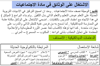 منهجية تحليل وثيقة في الجغرافيا مادة الاجتماعيات