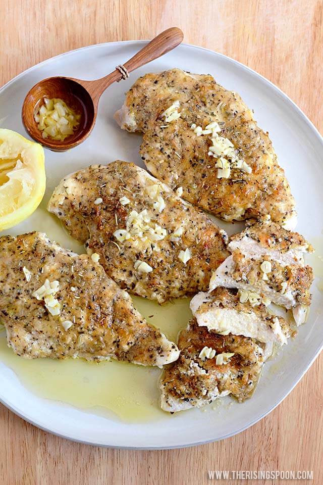 Parmesan Crusted Chicken with Lemon Garlic Butter Sauce