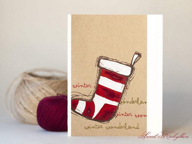 Christmas Card with Christmas Stocking from IndigoBlu by Sweet Kobylkin