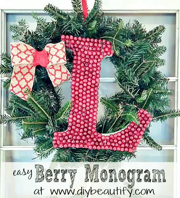 berry monogram wreath