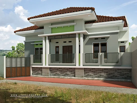 Lingkar Warna Desain Rumah Minimalis Luas 144 M2 4 Kamar Tidur 1