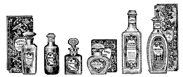 digital stamp design vintage perfume