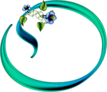 Abecedario Azul y Verde con Flores. Green and Blue Alphabet with Flowers.