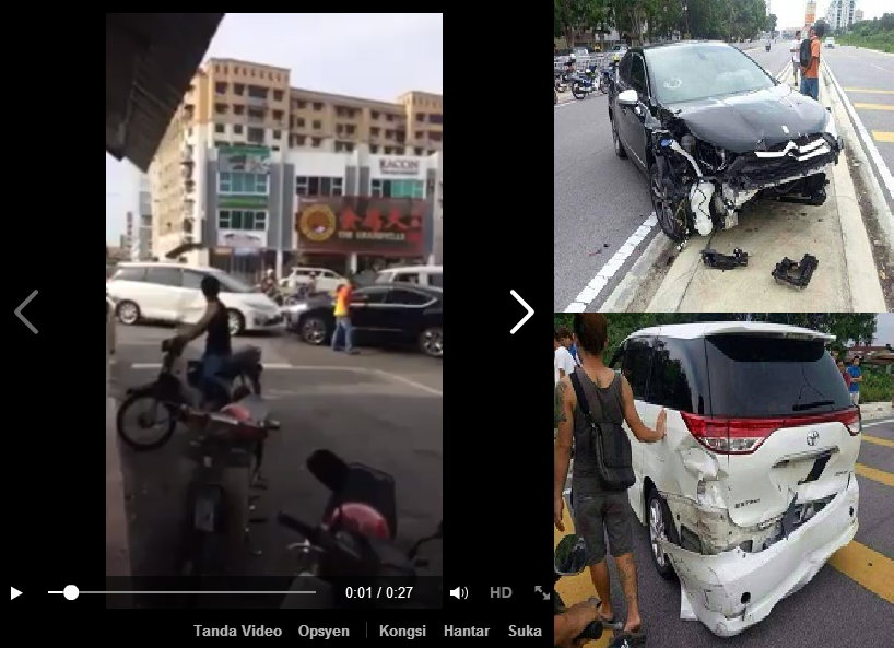 Media Orang Kampung [ Hot ] Real Bumper Car Suami dan Isteri bergaduh langgarlanggar kereta