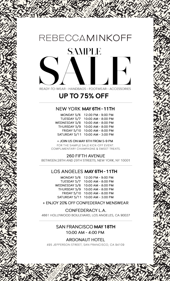 fashionably petite May Sample Sales Jimmy Choo / Elizabeth and James