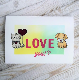 Love you card with Cupid Cuties stamp set from Clearly Besotted