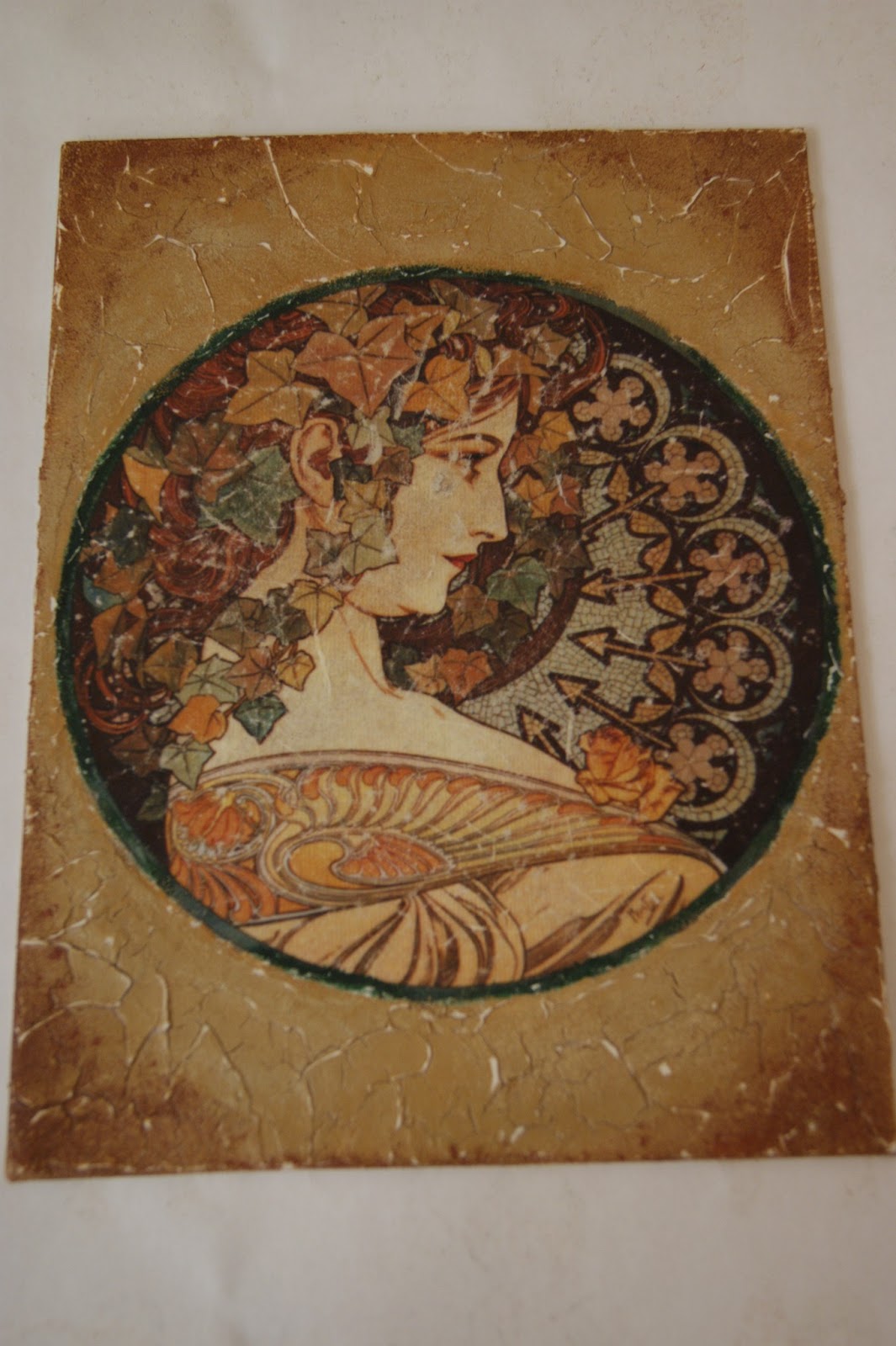 Декупаж на стене имитация фрески