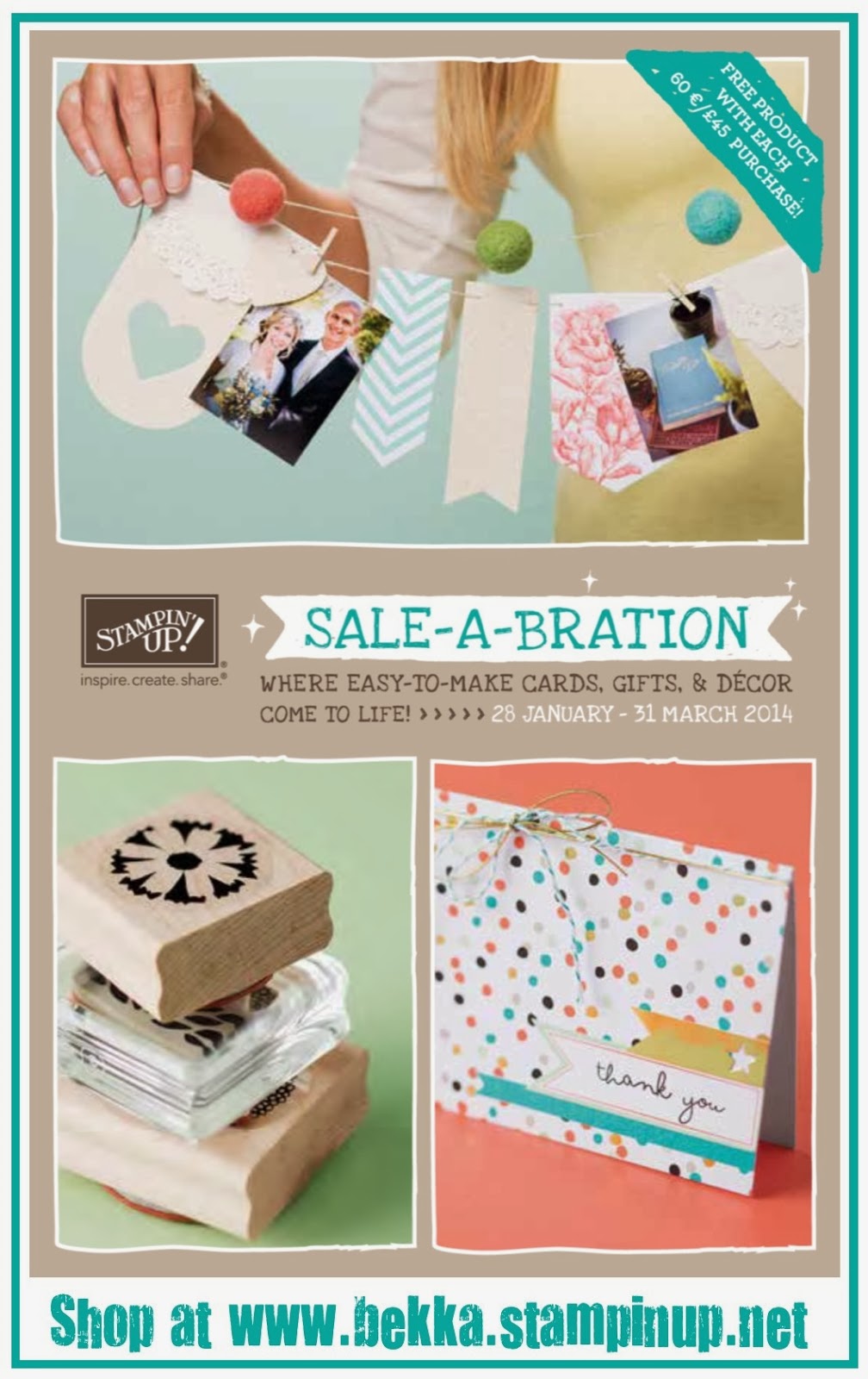 Earn free products from this brochure when you shop at www.bekka.stampinup.net before 31 March 2014