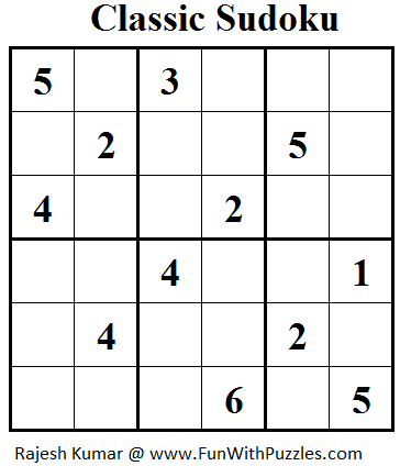 Classic Sudoku (Mini Sudoku Series #31)