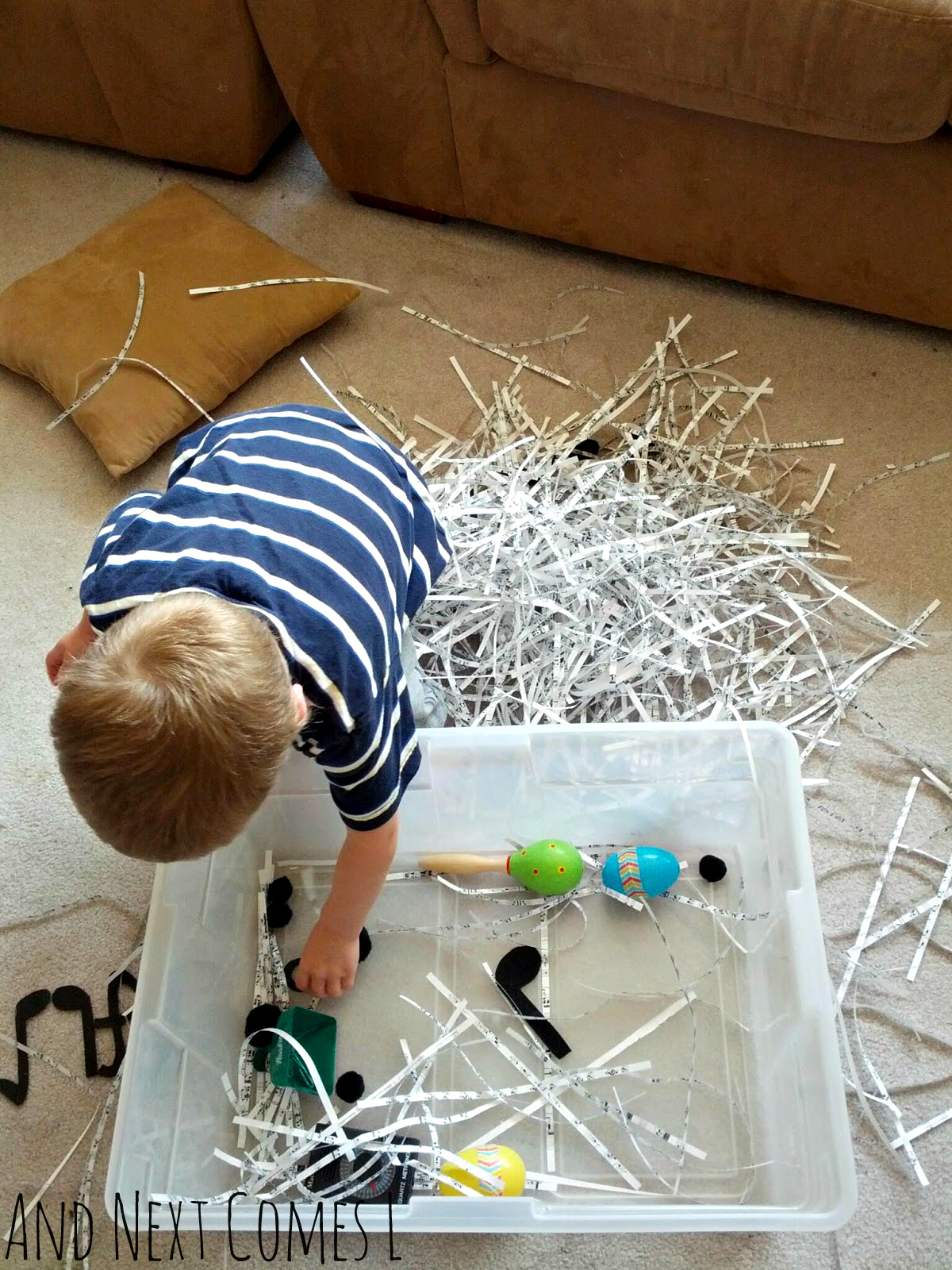 Music Themed Sensory Bin And Next Comes L Hyperlexia Resources