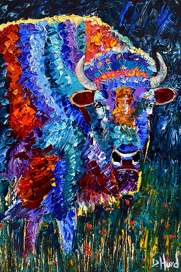 Daily Painters Abstract Gallery Bison Painting Buffalo