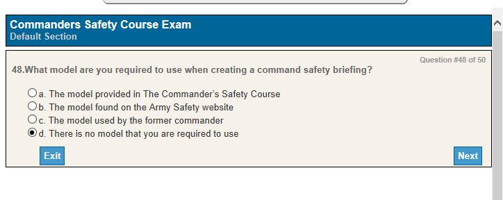 SSD 2 : Commanders Safety Course Answers (2G-F94v3.1)