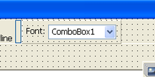 A combobox for Font list created on the panel