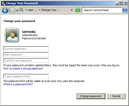 Mengubah Password Windows 7 Anda