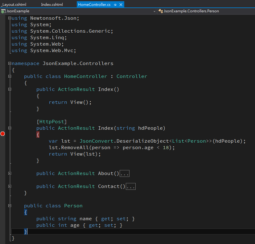 Life Online: 【ASP.NET MVC】JSON from client to server