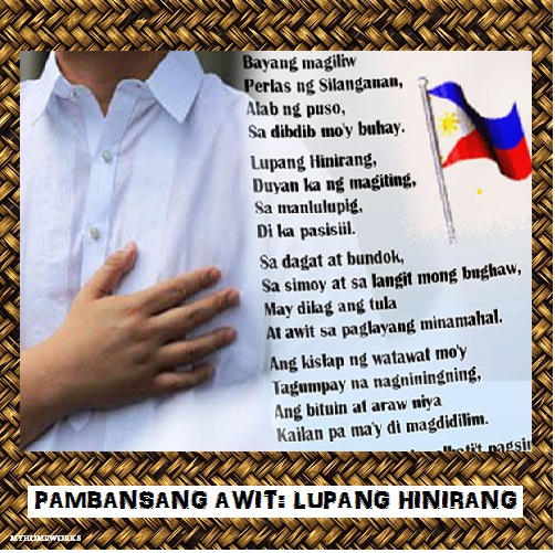 My Homeworks: Pambansang Awit: Lupang Hinirang (larawan)