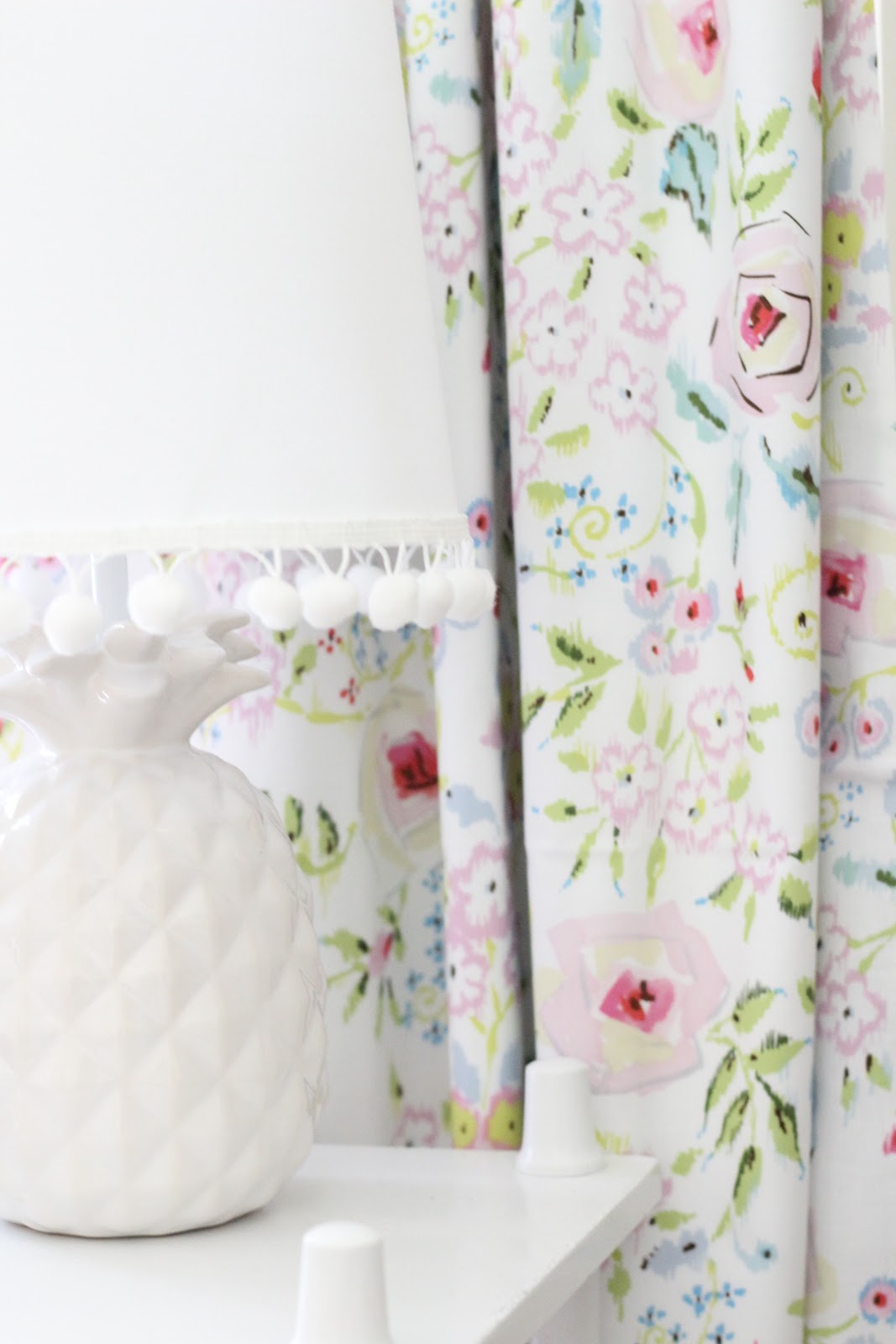 DIY Pom Pom Lamp Shade Stripes and Whimsy