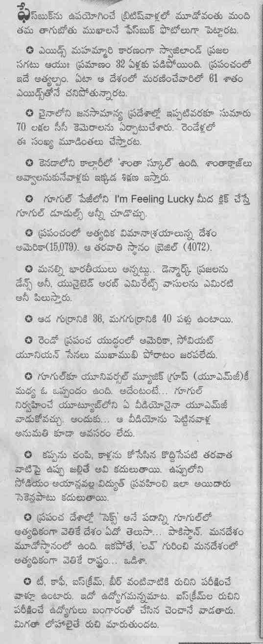 TELUGU WEB WORLD GENERAL KNOWLEDGE