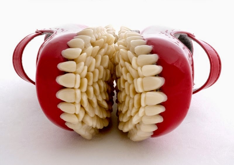 Super Creepy Sculpture | Implants Teeth into the Shoe Sole