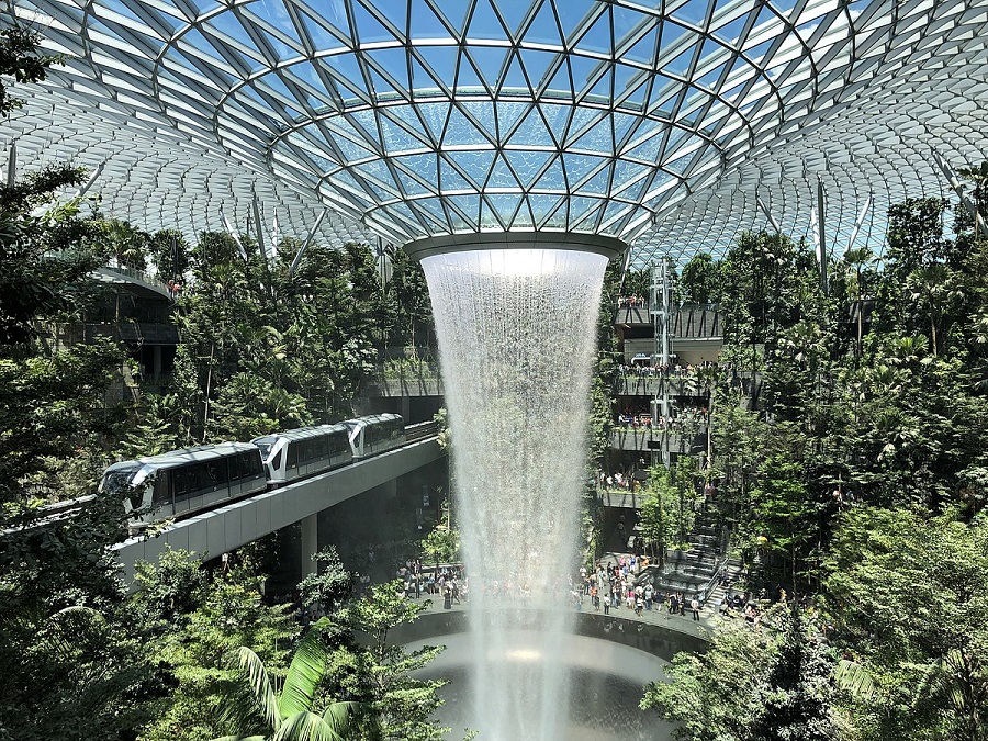 Jewel Changi Airport, Singapore - An Airport that Includes the World's Largest Indoor Waterfall as well as a Forest Valley