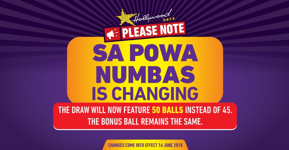 SA Powa Numbas - Changing to 50 Balls SA Powa Numbas - Changing to 50 Balls - Lucky Numbers - Hollywoodbets