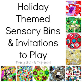 Holiday Sensory Bins and Invitations to Play