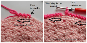 Twisted single crochet border/edging