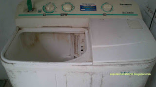 mesin cuci 2 tabung tidak bisa membuang air