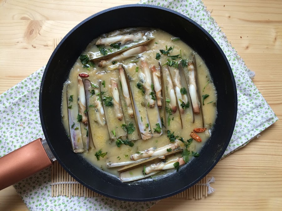 NAVAJAS EN SALSA VERDE RECETA