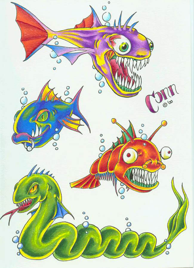 Тату пиранья эскизы