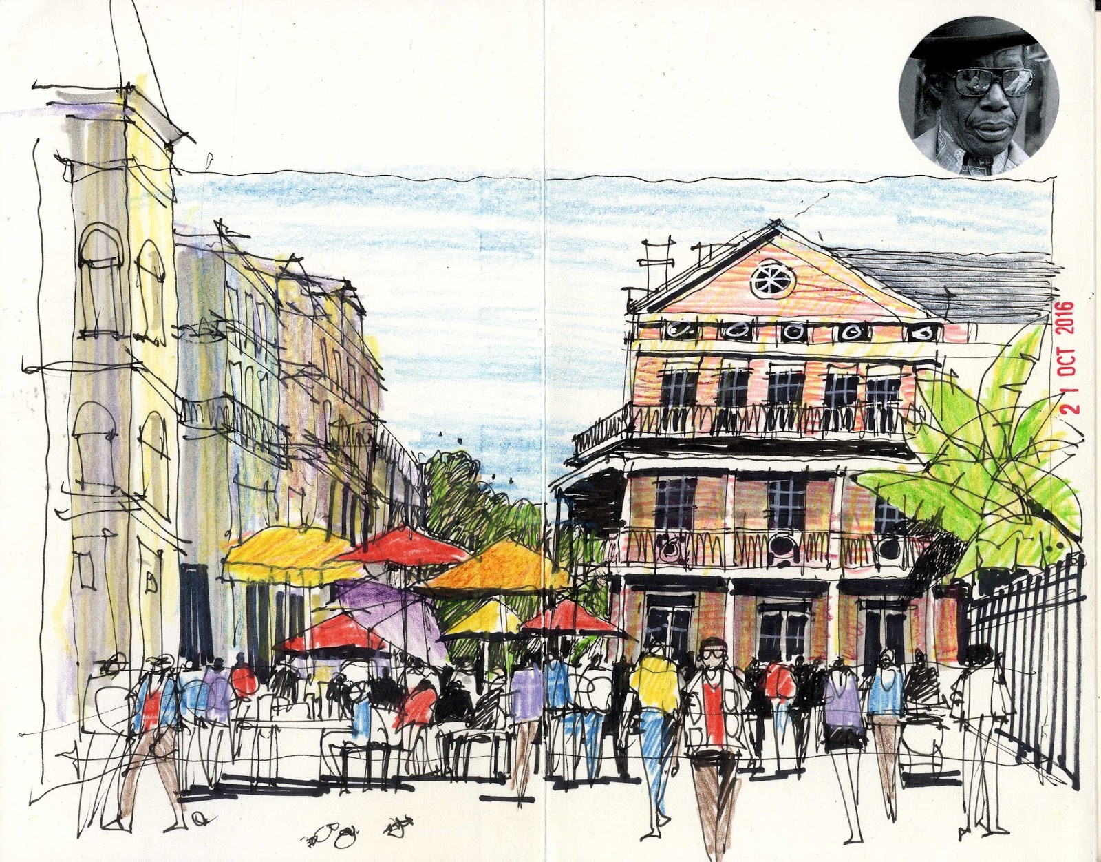 Louisiana Watercolor Painting Drawing Illustration Art Print Daq Shack LA Daquiris Cafe NOLA New Orleans Uptown Carrollton