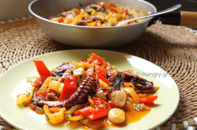 Octopus with Colorful Peppers
