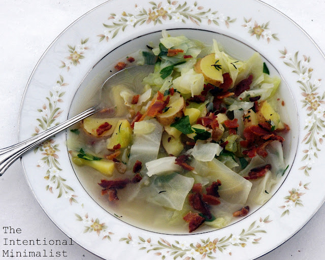 The Intentional Minimalist Cabbage, Potato and Bacon Soup