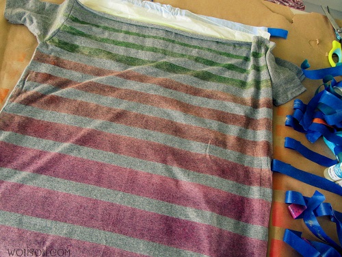 WobiSobi: Striped-Strapless No-Sew T-shirt, DIY