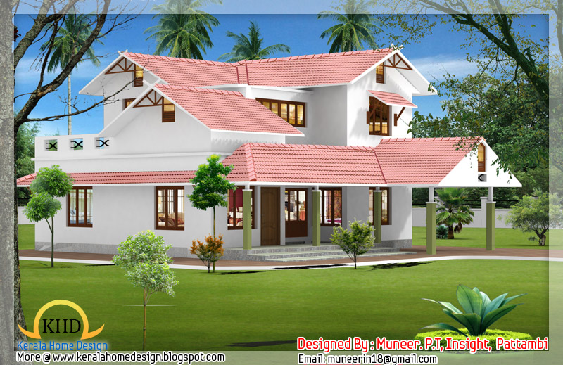 Beautiful Home elevation designs in 3D - Kerala home design and ...