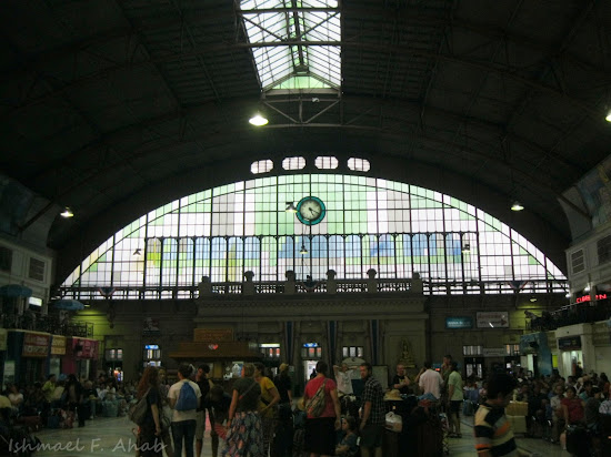 Europeans inside Hua Lamphong Train Station