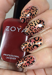 leopard nail sponged nails