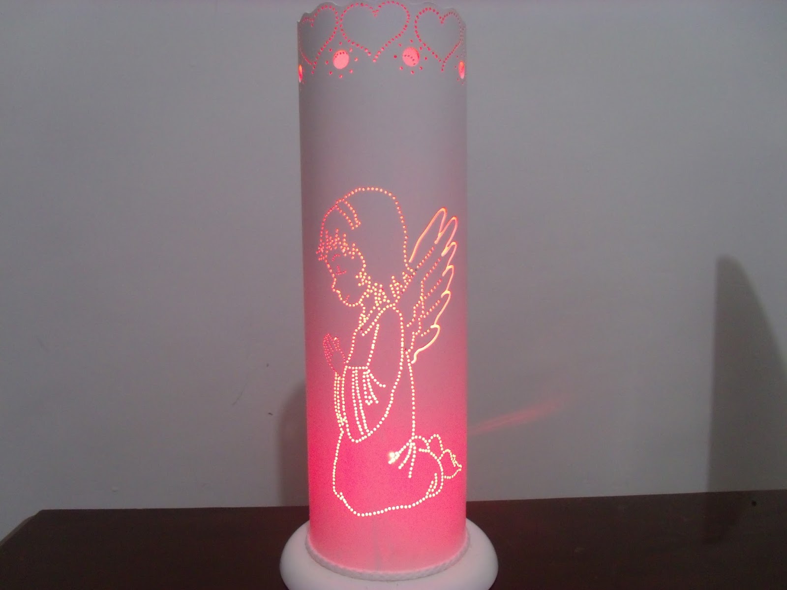 RVS artesanatos e decorações Luminaria em pvc Anjinho da guarda