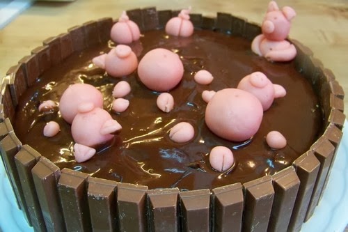 Cuisine en folie: Gâteau bain de boue des cochons mignons