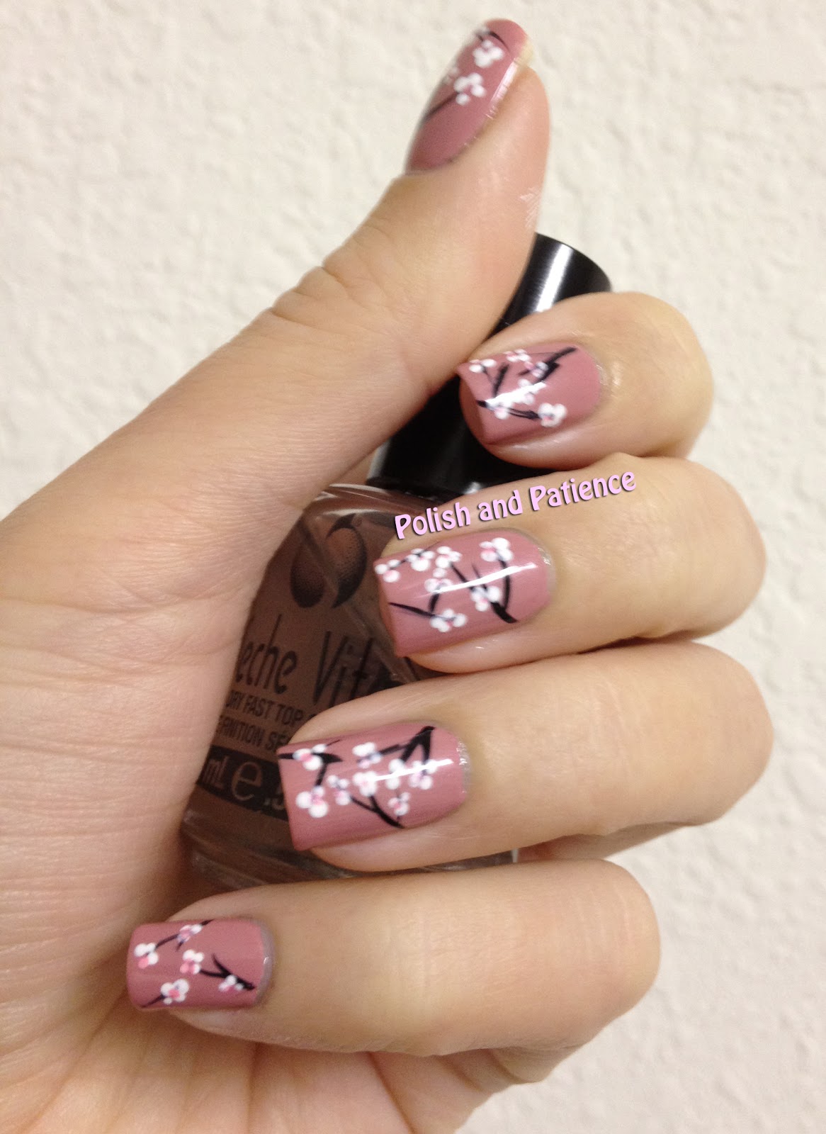 Polish And Patience Cherry Blossom Nail Art