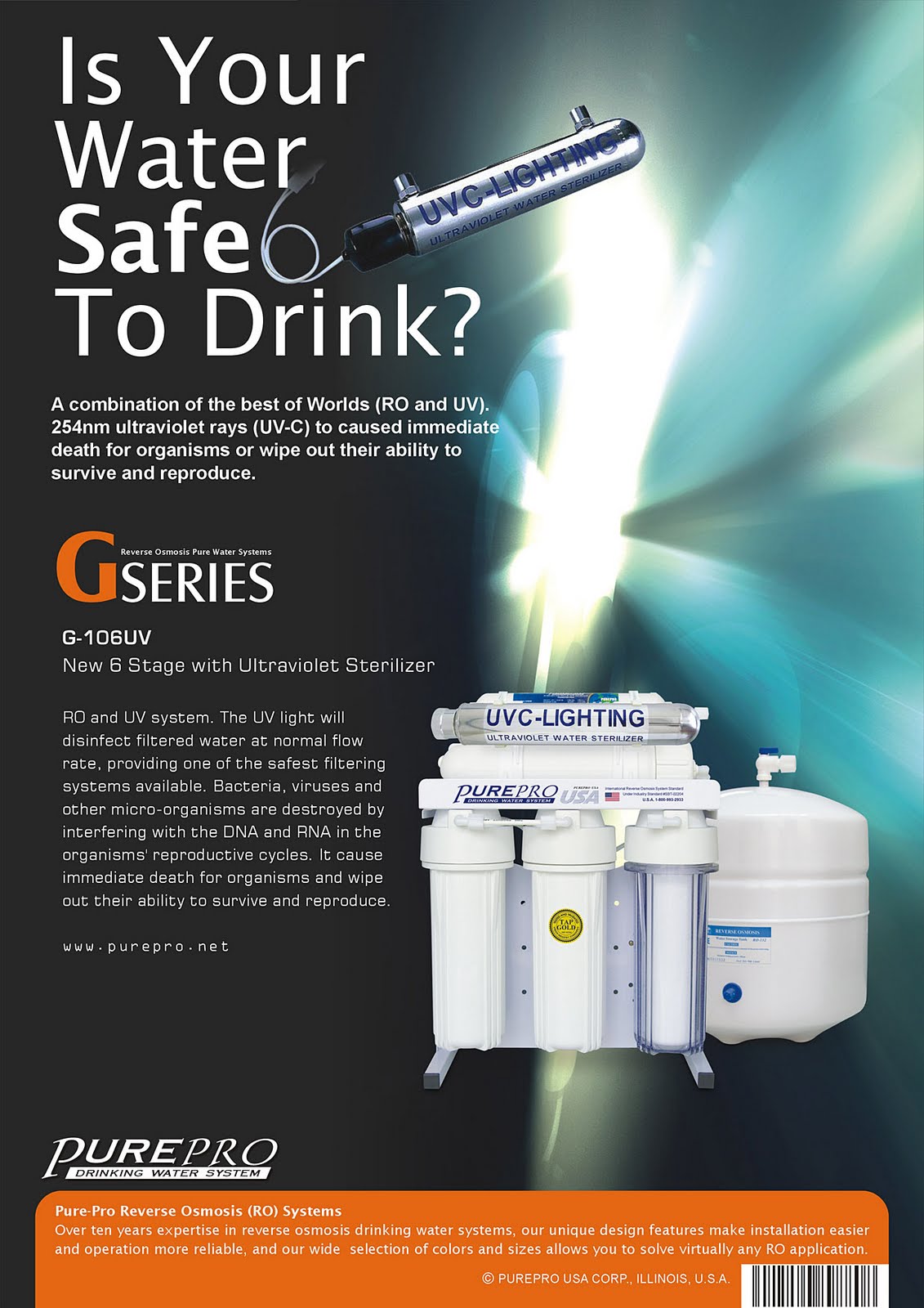 PurePro® G106UV Reverse Osmosis Water Filtration System