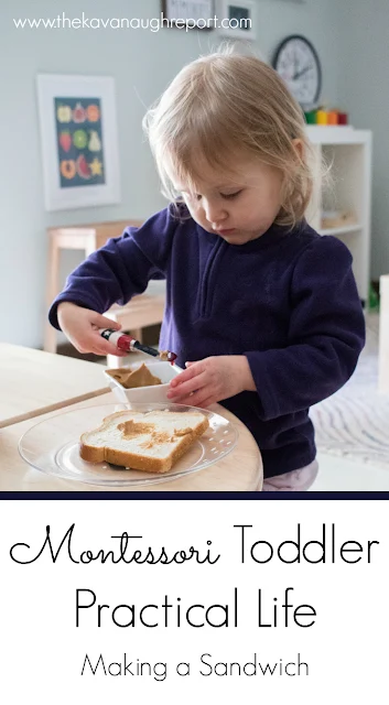 Toddlers are capable of so many practical activities. Making a sandwich is a simple practical life activity for Montessori toddlers at home. 