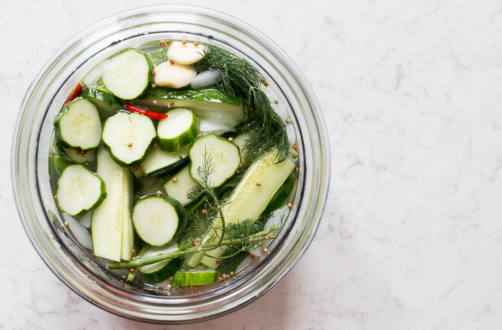 Quick Pickled Cucumbers  Easy Refrigerator Pickles Recipe