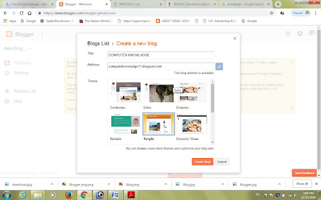 how to create a blog on blogger I Apne liye Blogger me blog banaye wo bhi Free me in Hindi 